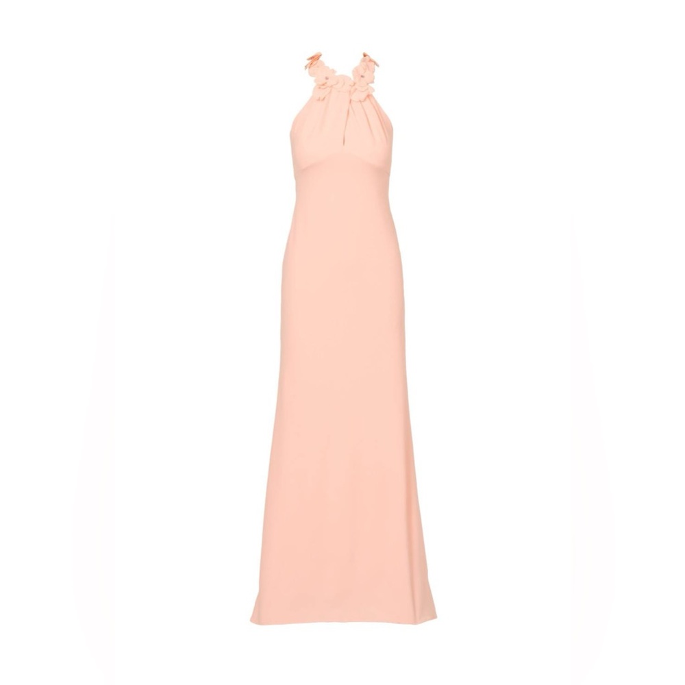 Adrianna Papell Women's Rosette Halter Crepe Gown - Picture 5 of 8